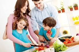 A Family doing crafts together